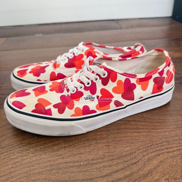 Vans Low Womens Size 9 / Mens 7.5 Valentines Heart Low Top Sneakers Skate Shoes - Picture 1 of 7